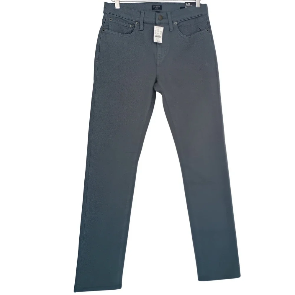 J Crew Slim Garment Dyed Chinos Pants Mens‎ 29x32 Gray Flex Slim Fit; RET $138